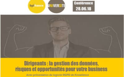 Knowllence présentera son logiciel RGPD à BPIFrance Université, le 28 juin matin