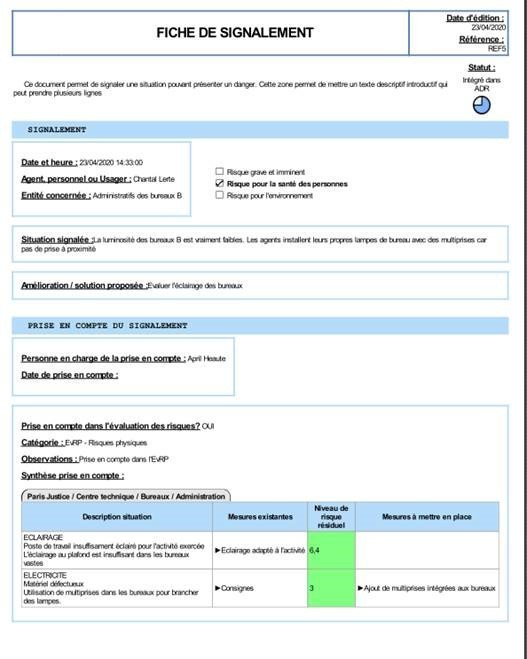 fiche de signalements événements non désirés TDC Sécurité