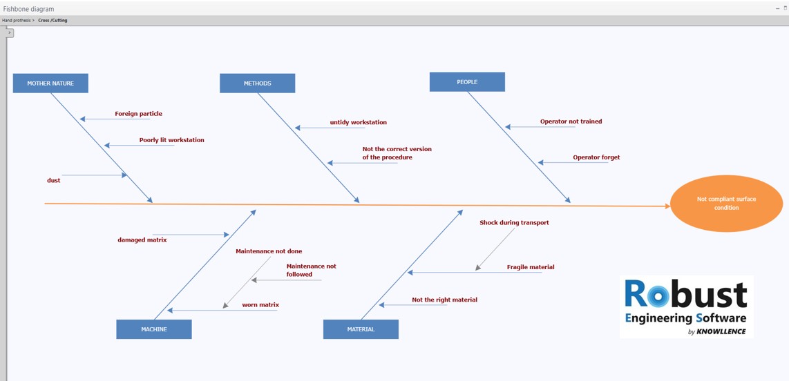 Example of Ishikawa with Robust Engineering Software